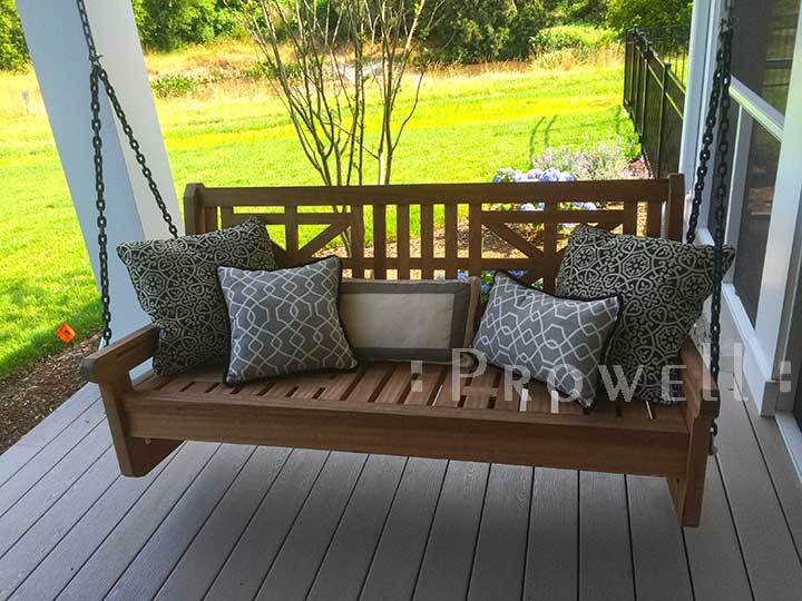 custom wood porch swing #5-3 in Rohoboth beach, Delaware. Prowell woodworks