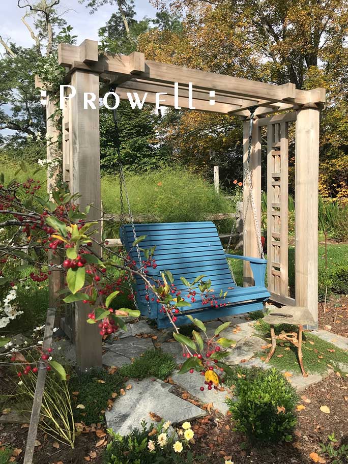 custom wood outdoor swing stand in new hampshire. prowell