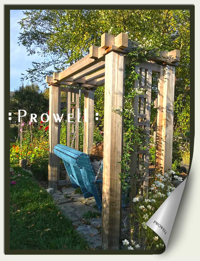 wood outdoor swing stand and arbor in new hampshire. prowell