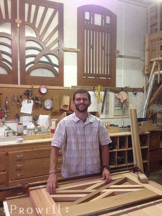 shop photo of Ben building a wooden gate #51