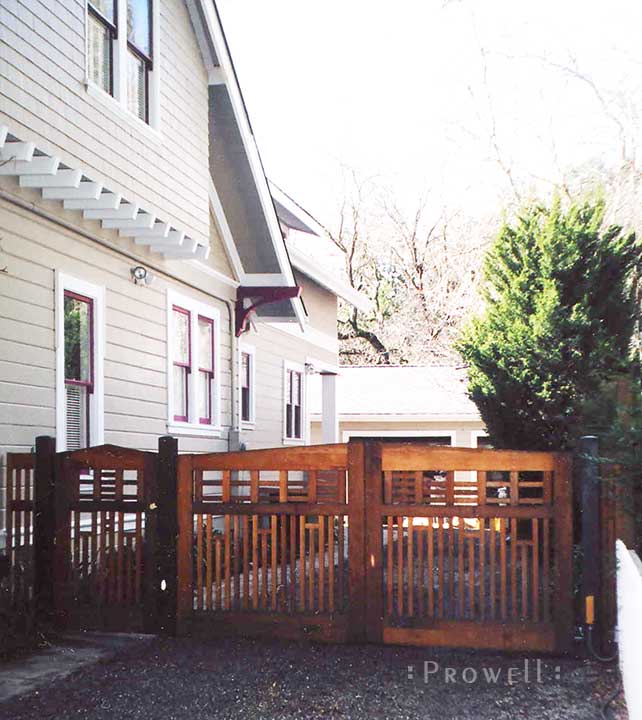 site photograph showing the Arts and Crafts driveway gates #12 in Los Gatos, California