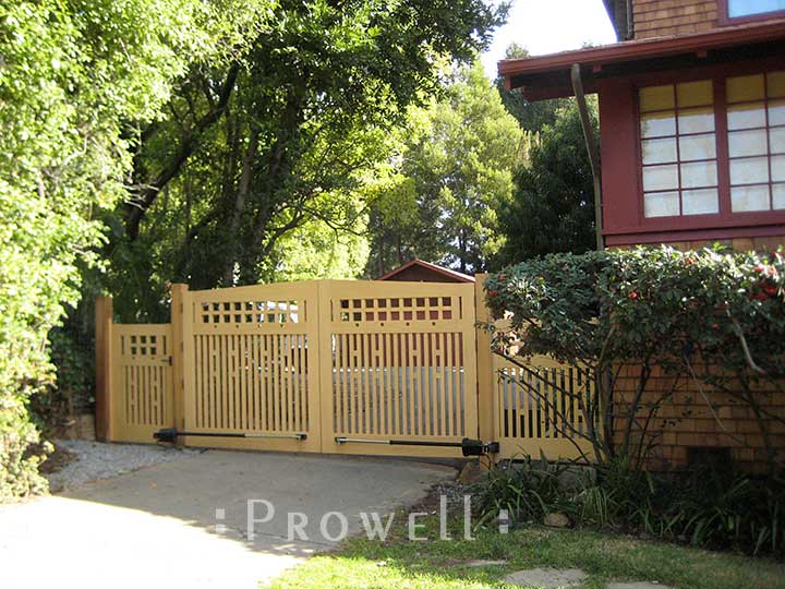 custom wood driveway gates in California