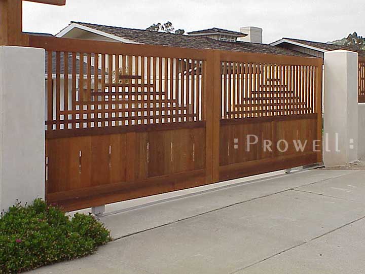 custom wood driveway gate #24 in LaJolla, CA