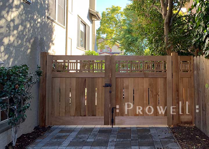 double wood driveway gate in Oakland. prowell