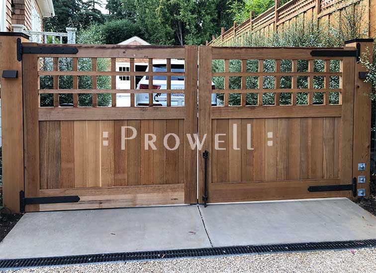 custom wood driveway gates #31-2 in Marin County. prowell