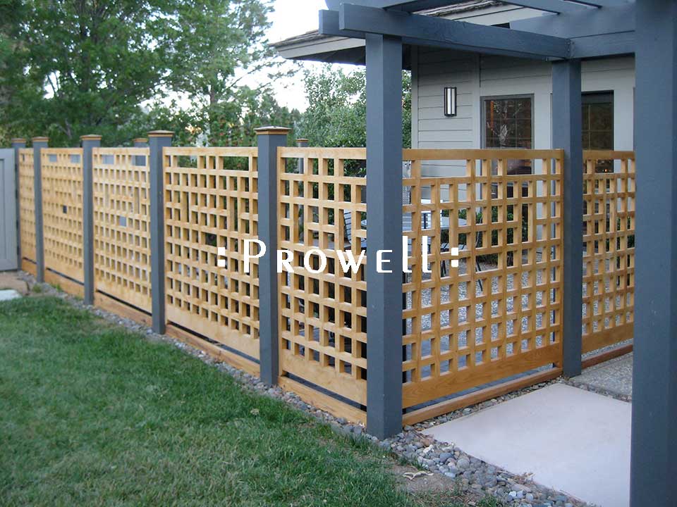 wood fence panels with grids in Reno, Nevada