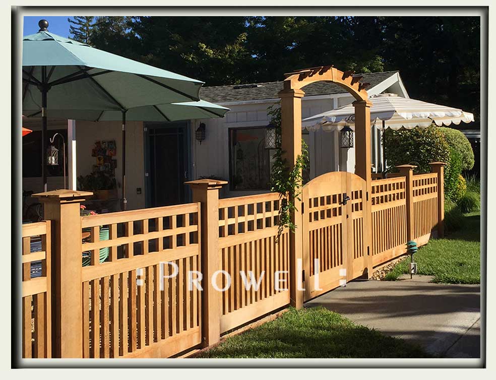 custom wood garden fence #22-6 in Napa County, CA. prowell
