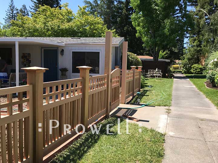 In-Progress installation of fence style #22-6 in Napa County, CA