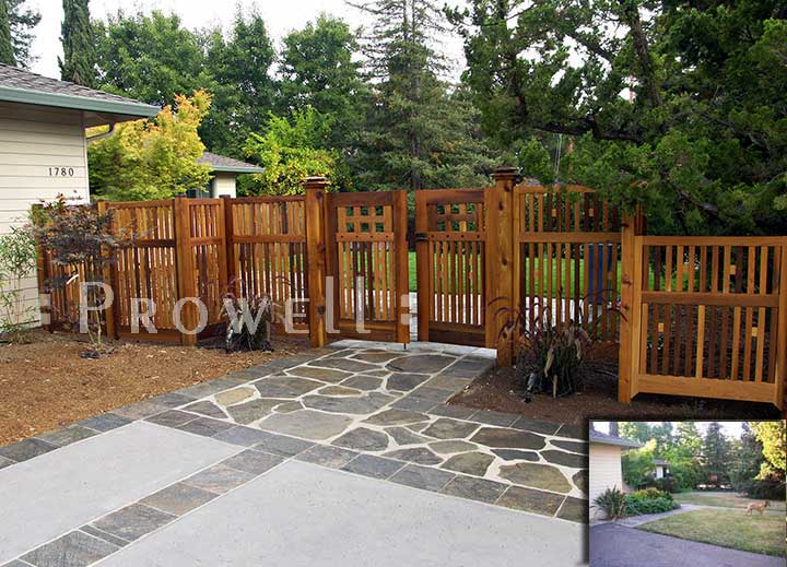 custom wood fence panel #1-6 in the Silicone Valley, CA