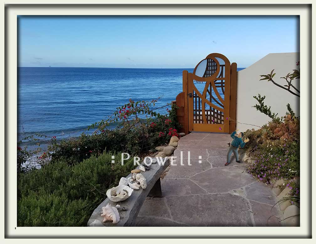site photograph showing the anstract garden gate designs #200-A in Santa Barbara, California
