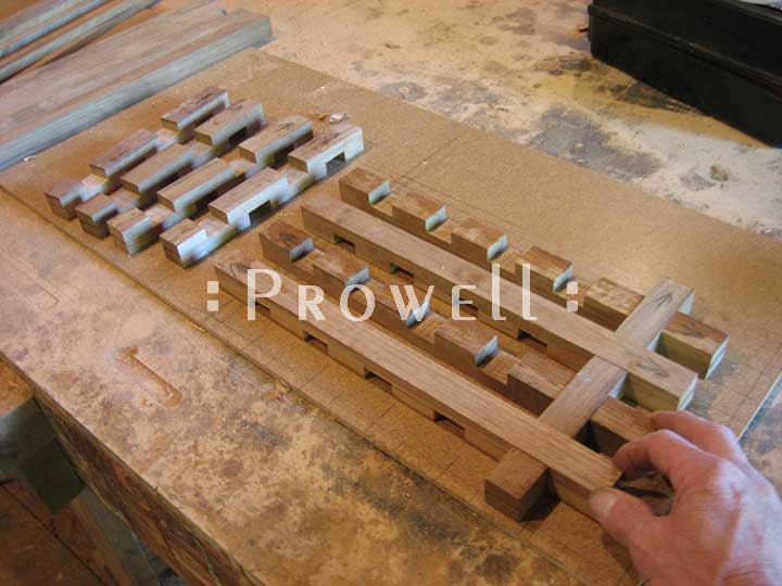progress photo of the woodshop building a wood gate 201