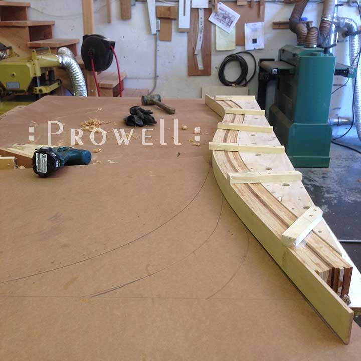 shop progress photograph showing the layout for the exceptional gate #209.