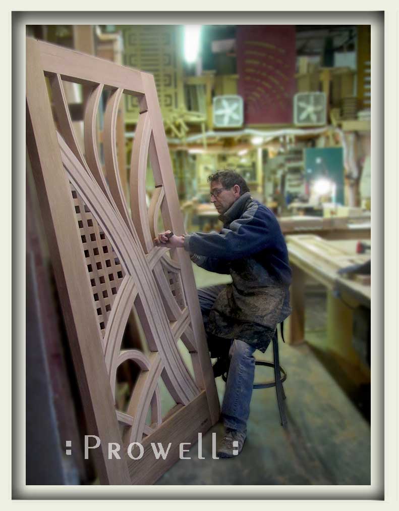 Shop photo showing charles at work on the fancy gate 209. 