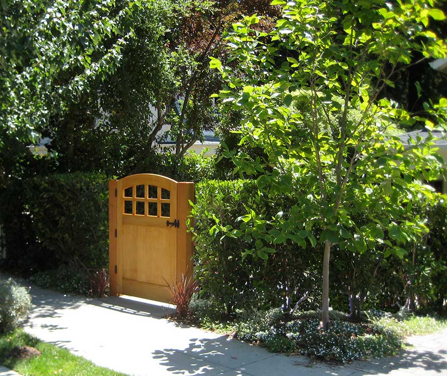 showing garden gate 20-5 in Marin county, california