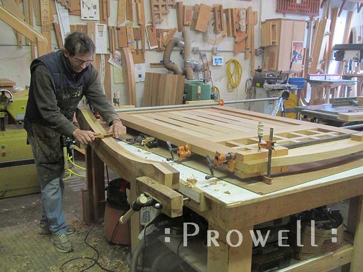 photo showing charles creating an arched gate rail