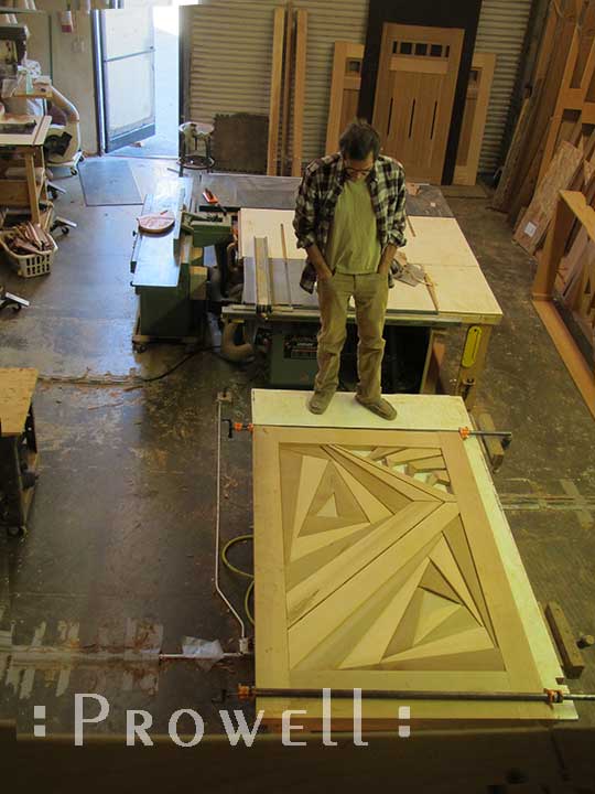 shop progress photograph showing the modern fence gate #212 on the workbench