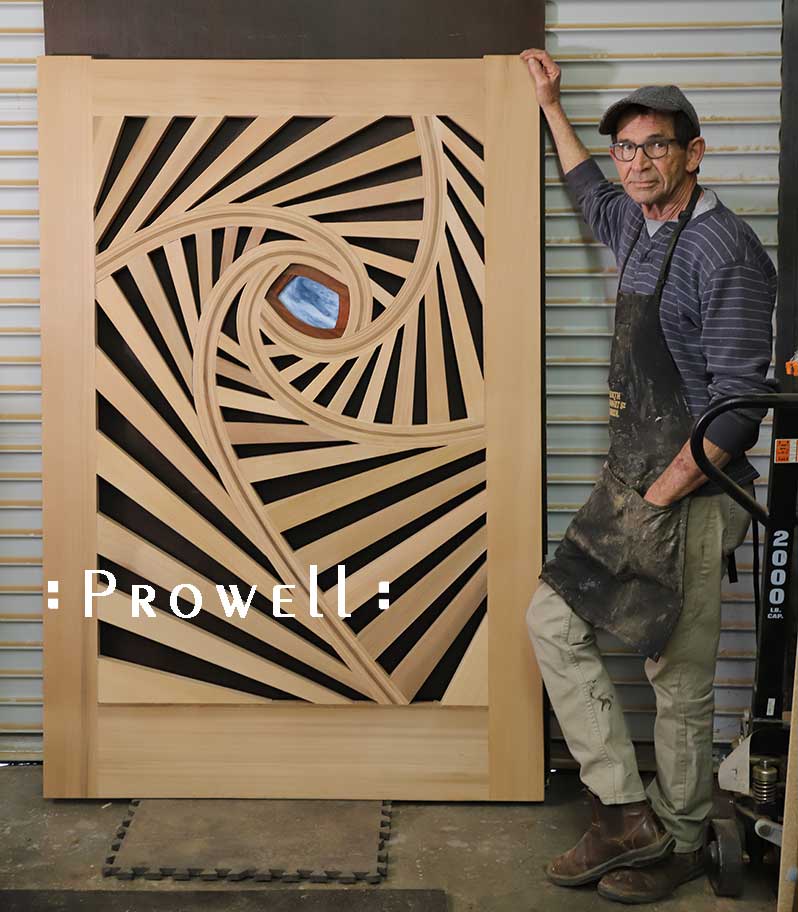 shop progress showing the spirograph garden gate with charles. 