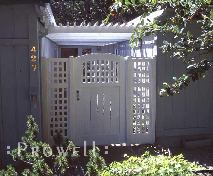 site photograph showing the first entry gate #28 in marin county, Californiacustom wood garden gates #28-3 in Marin