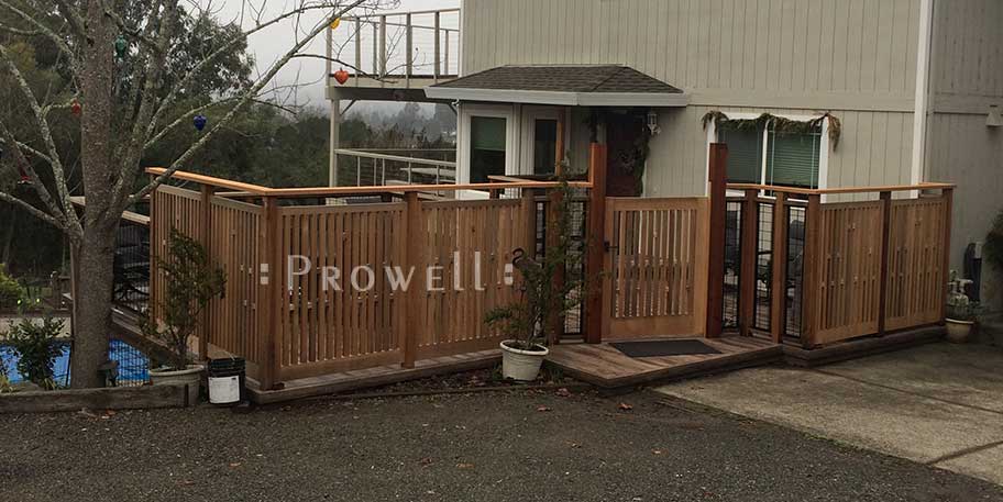 site photo showing picket fence gate #32-9 and matching fence panels in Sonoma County, California