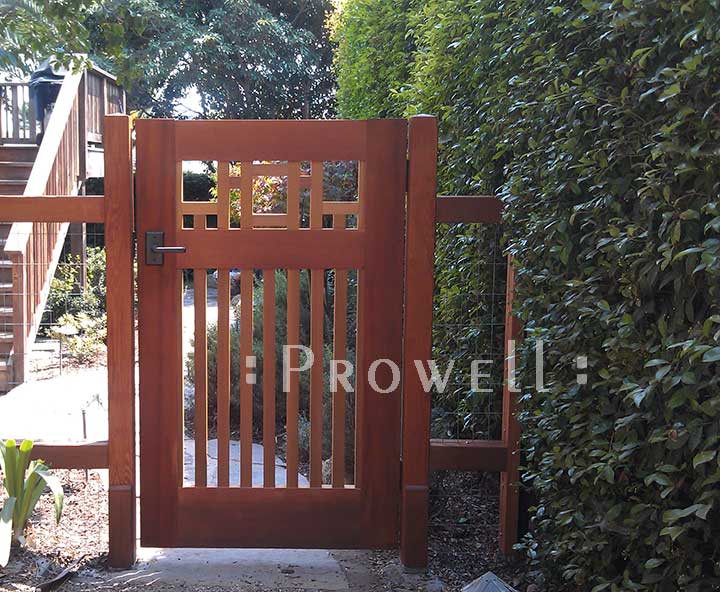 showing the side arts and crafts garden gate #38-3 in santa barbara, california
