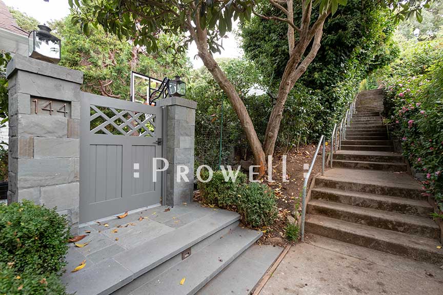 site photograph of public walkways with traditional gate design #39-3 in Belvedere, California