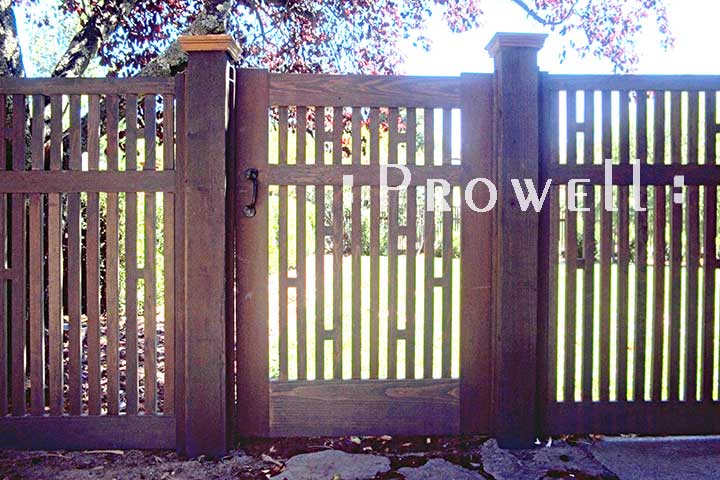 on site photo showing the original outdoor wood gate 40-2 in marin county, california