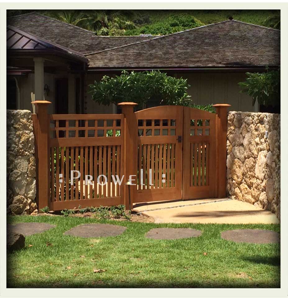 site photo showing wood fence gate design #53-5 in Hawaii. 