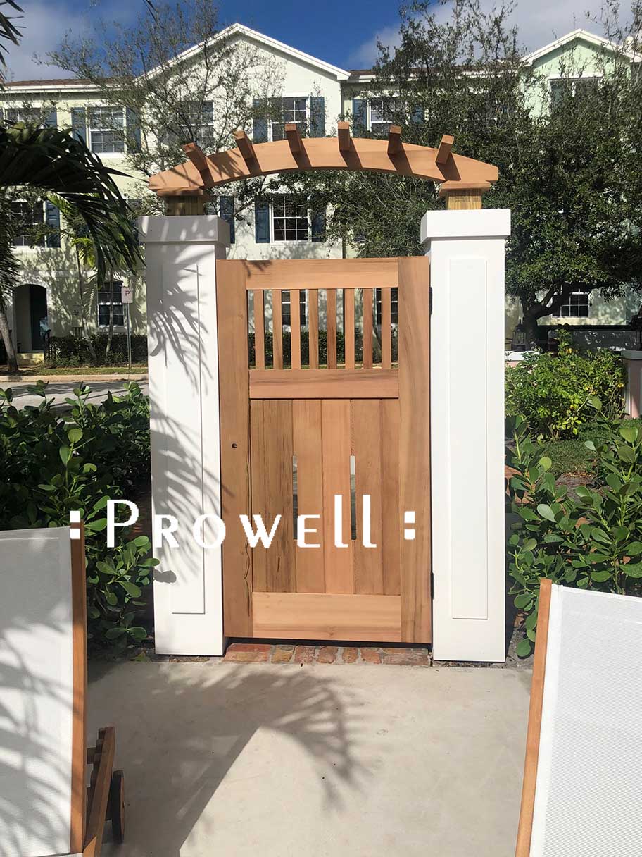 custom wood gate #5-17 in West Palm Beach, Florida. 