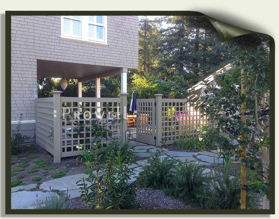 on-site photograph showing wood gate design #60-5 in Marin County