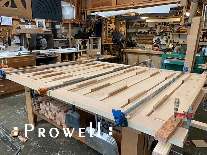 shop photo showing how to build wood gate#61bb in progress. prowell