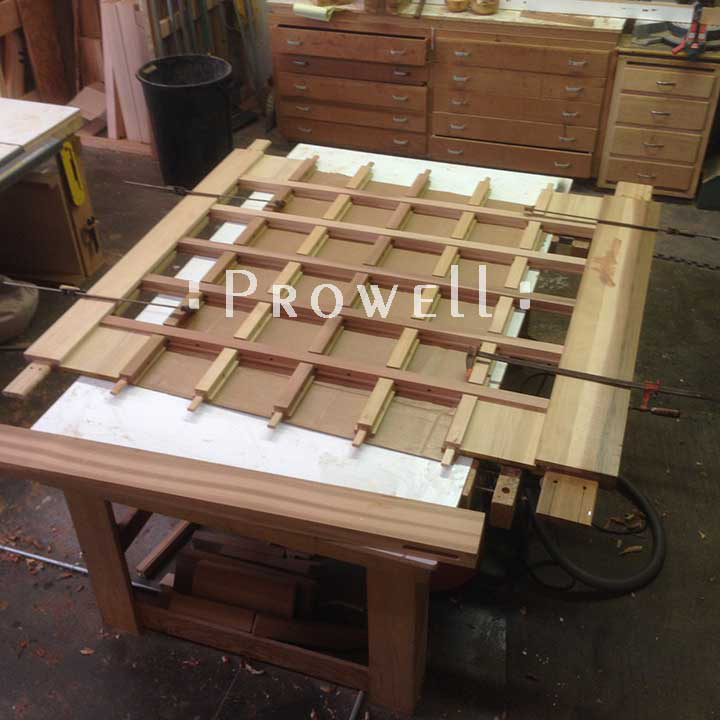 shop photo showing how to join the grids for wood fence gate #87