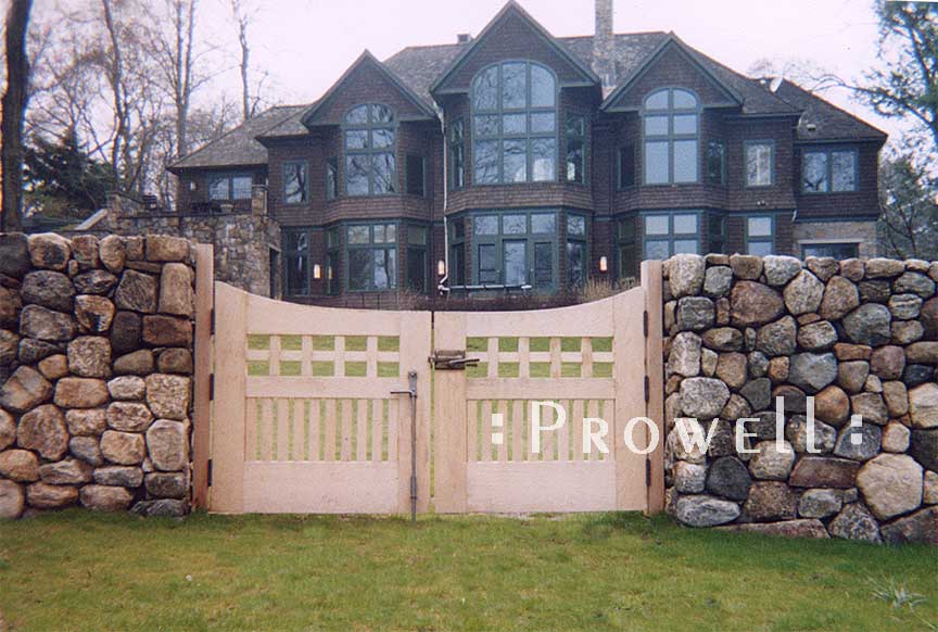 site photograph showing double wooden gates #96-2 in Stamford, Connecticut #96-2 in samford, Connecticut. prowell