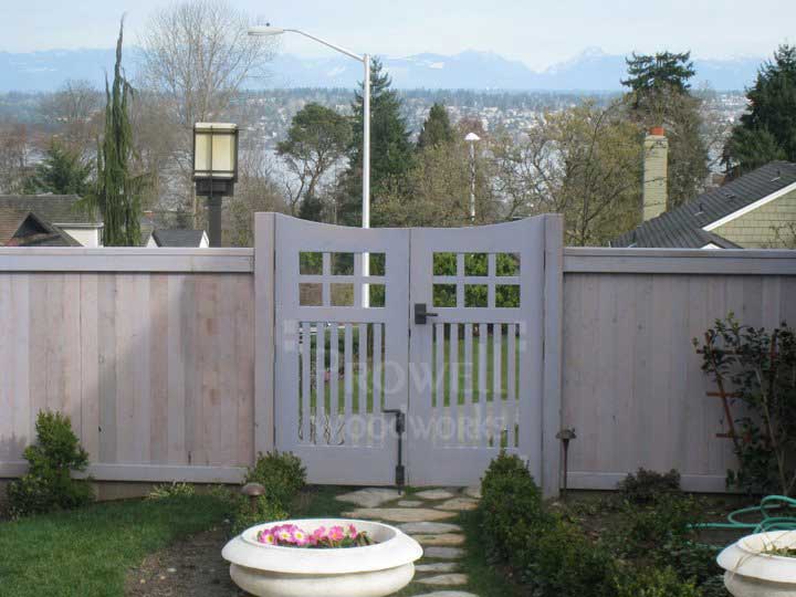 site photo showing the arched double wood gates #96.4 in Seattle, Washington