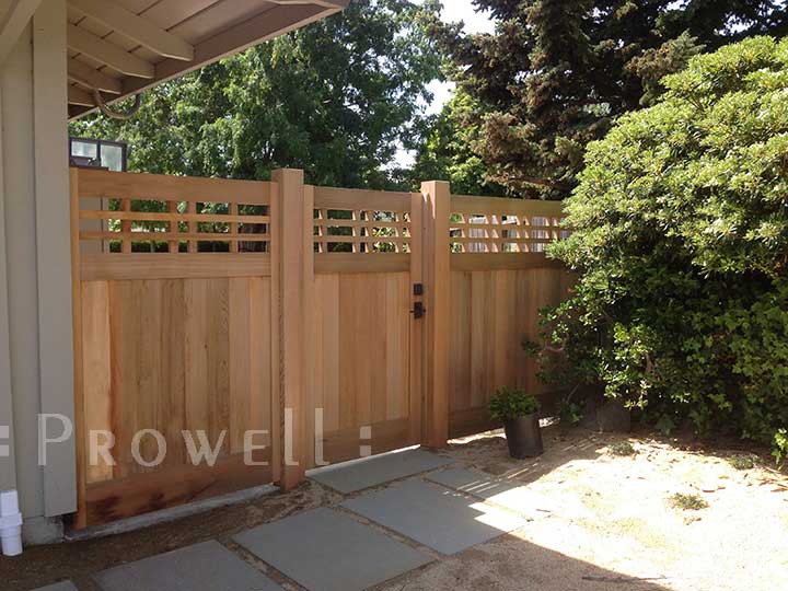 Showing the side entrance for the wood gate #98-3 in Marin County, CA
