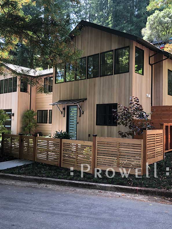 Showing the residence and outdoor wood gate #99-3 in marin County, California