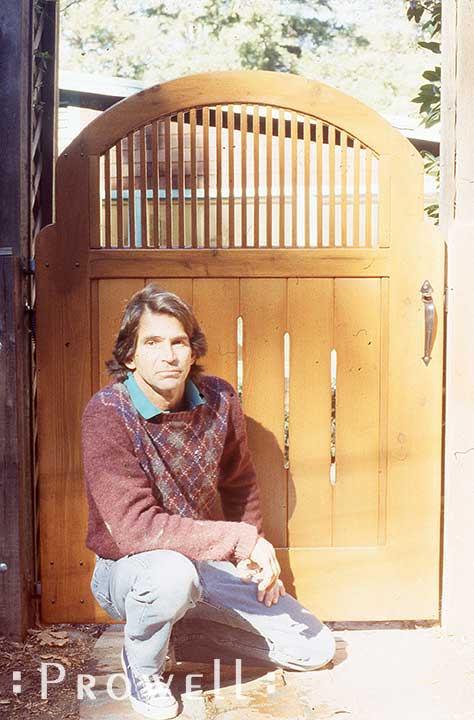 charles prowell with wood gates in 1988