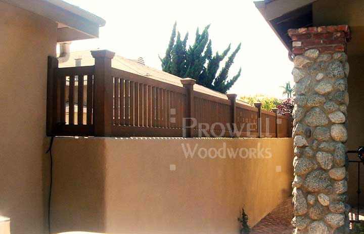 Custom wood wall-top fence Panels in California