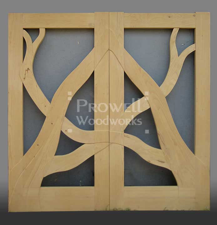 shop ohoto showing the early stages of building the wooden gates 204