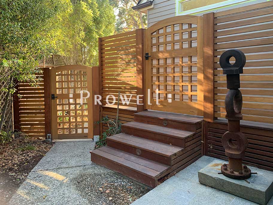 on site photo showing two outdoor wood gates #27 in Santa Cruz, california