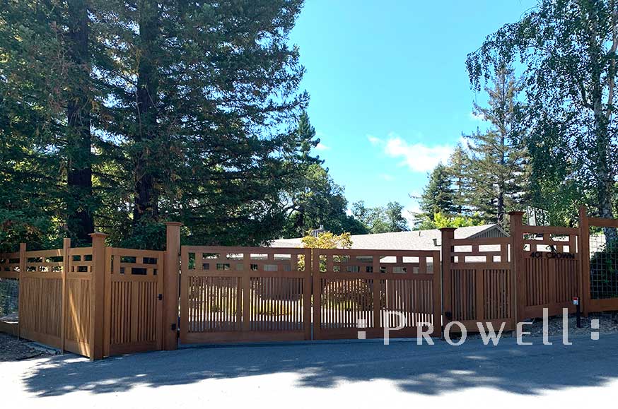 on-site photograph showing the fence 315, driveway gates #11, and garden gate #71 in marin county, california