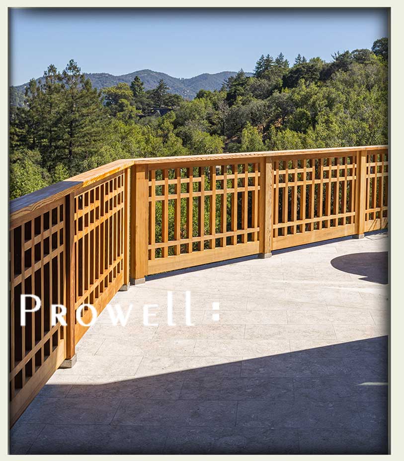 custom wood porch and deck railing #3-1a in san rafael, ca