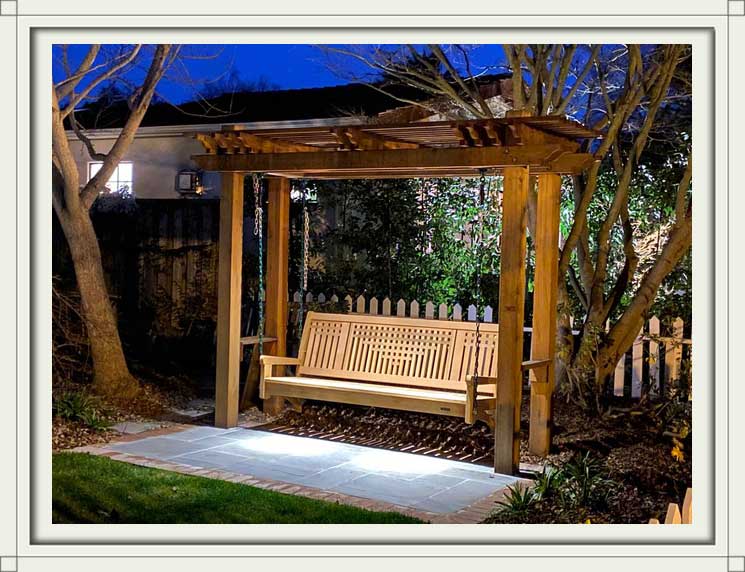 custom wood outdoor porch swing 21-1 in Palo Alto, CA