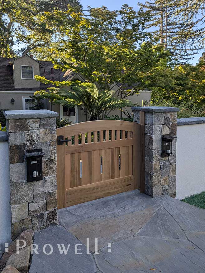 custom wood garden gate 7-7 in Half Moon Bay, CA