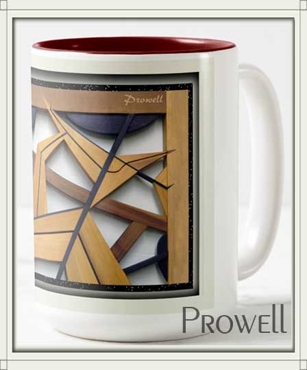 abstract gate 210 on coffee mug