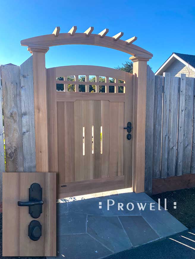 Custom wood gate arbor 8 in Mendocino, CA