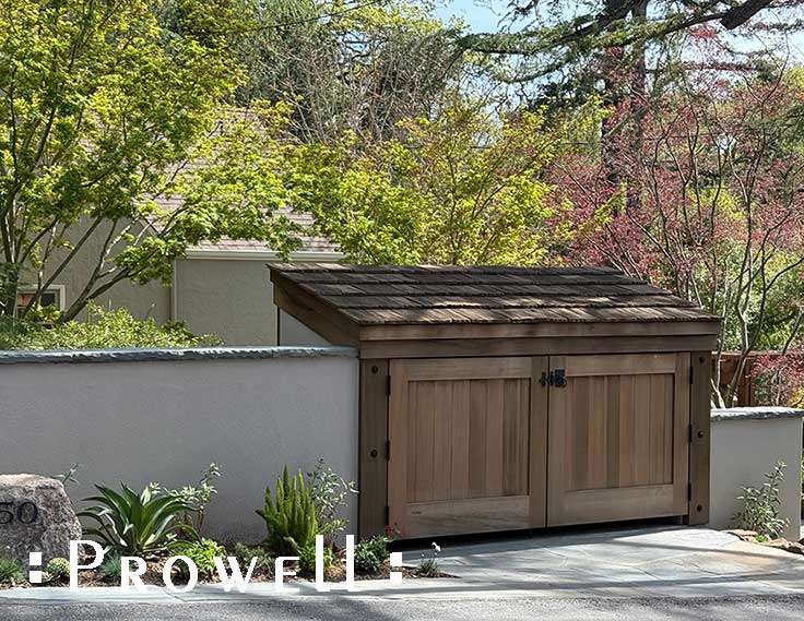 Solid wood trash enclosure gate 72-7.