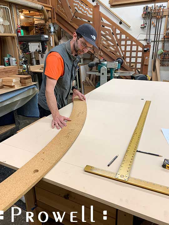 Building a wood gate with an arching crescent top.