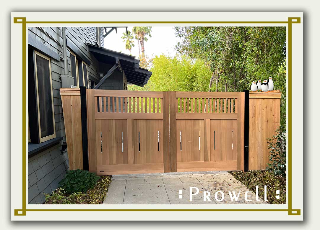 Wood vehicle entry gates 2-8b in Pasadena, CA