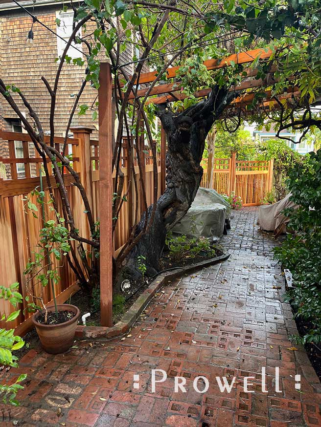 Open picket and open grid wood fence 22-8c.