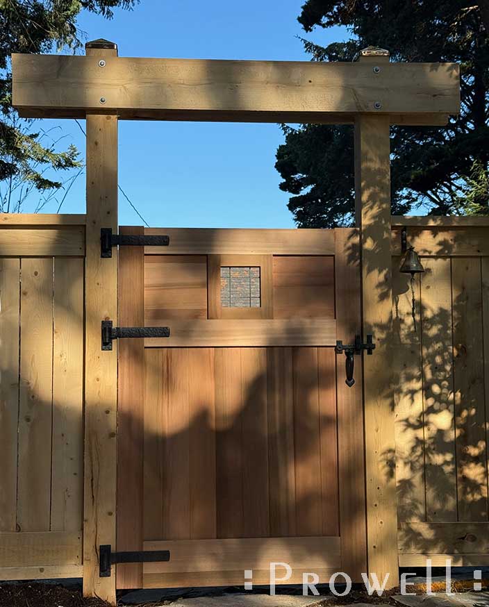 Custom wood arden gate 112-4 with speakeasy in oregon.